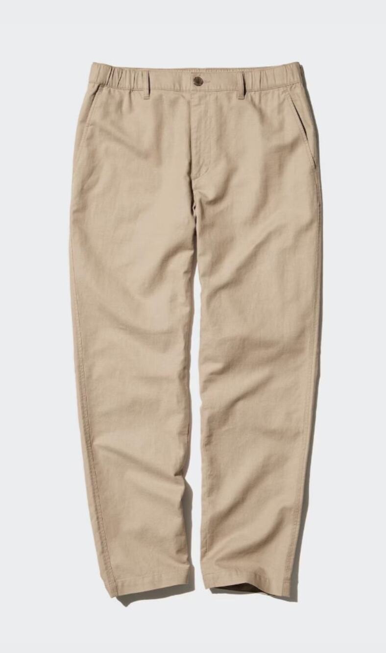 Uniqlo Linen Blend Relaxed Pants BEIGE tan W30-33inch sz M mens